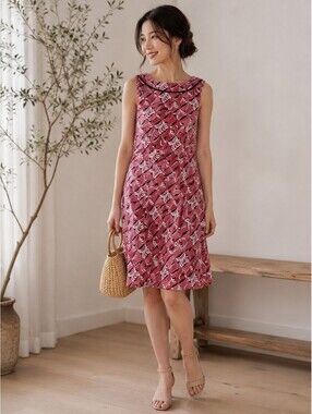 Talbots | Sz M | Scallop print shift dress